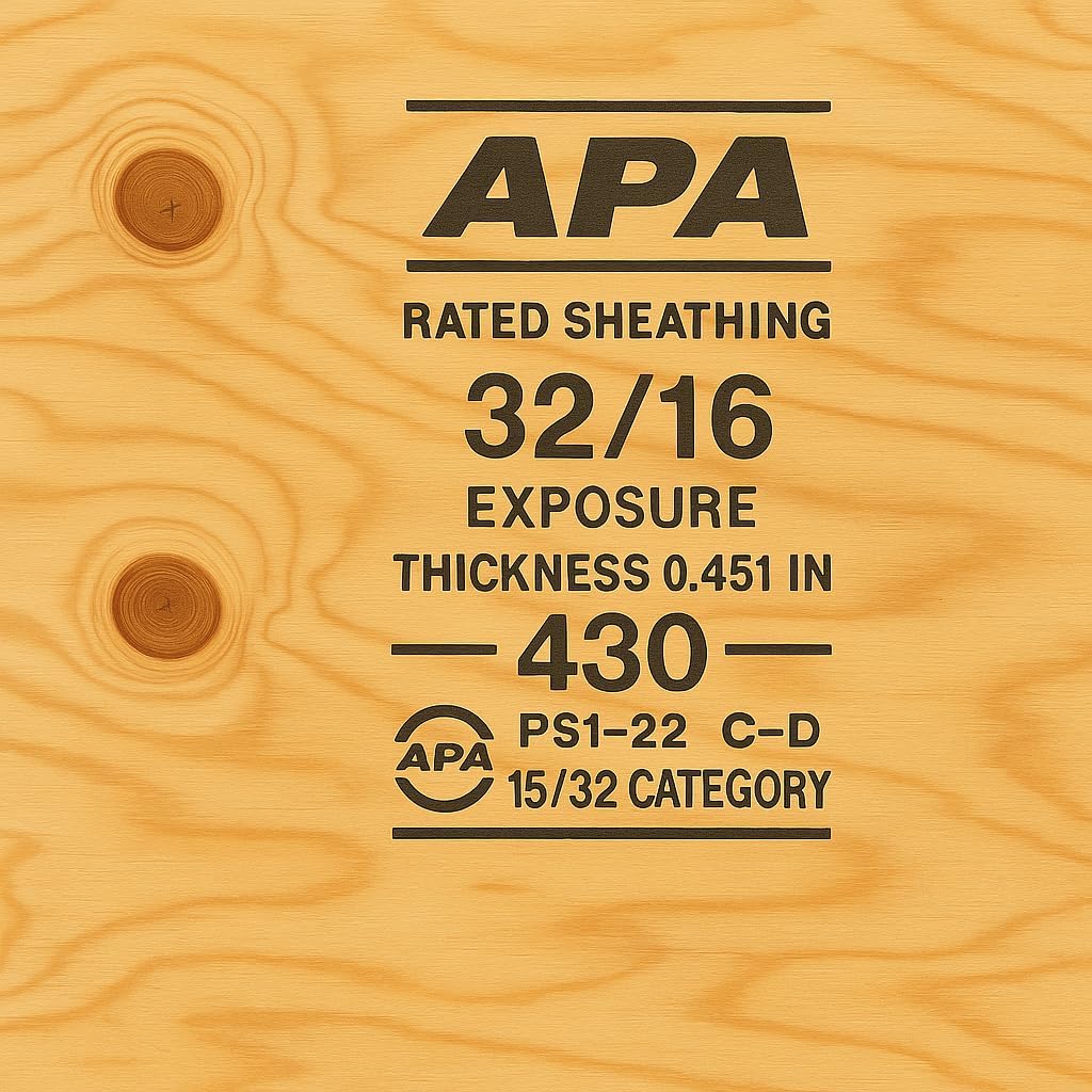 CDX Plywood Sheathing Panel - 15/32" Thick, 4 Ply, PS 2 Standards, Made in USA