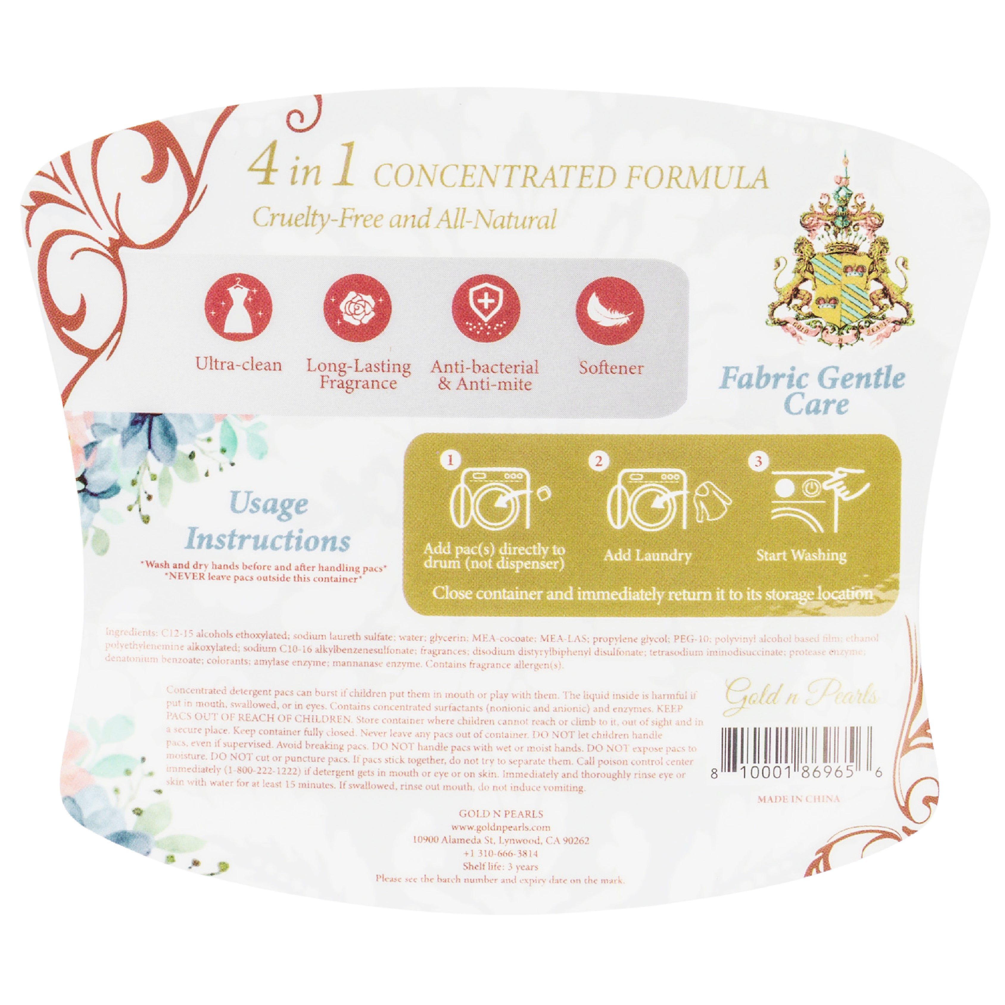 Gold n Pearls 5-in-1 Multifunctional Laundry Pods - Orangerie Royal (42 Pods)