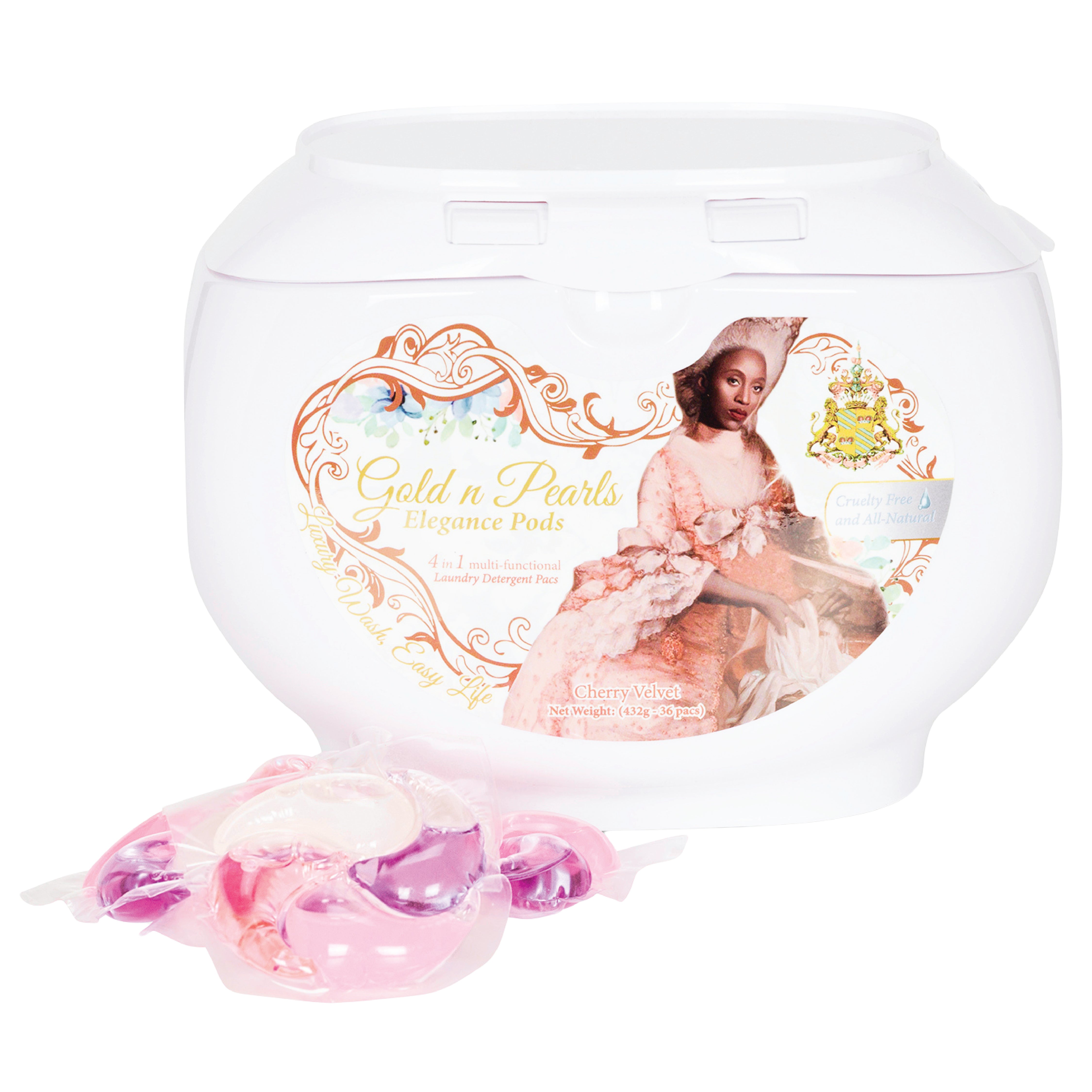 Gold n Pearls 4-in-1 Laundry Detergent Pods - Cherry Velvet (36 Pods)