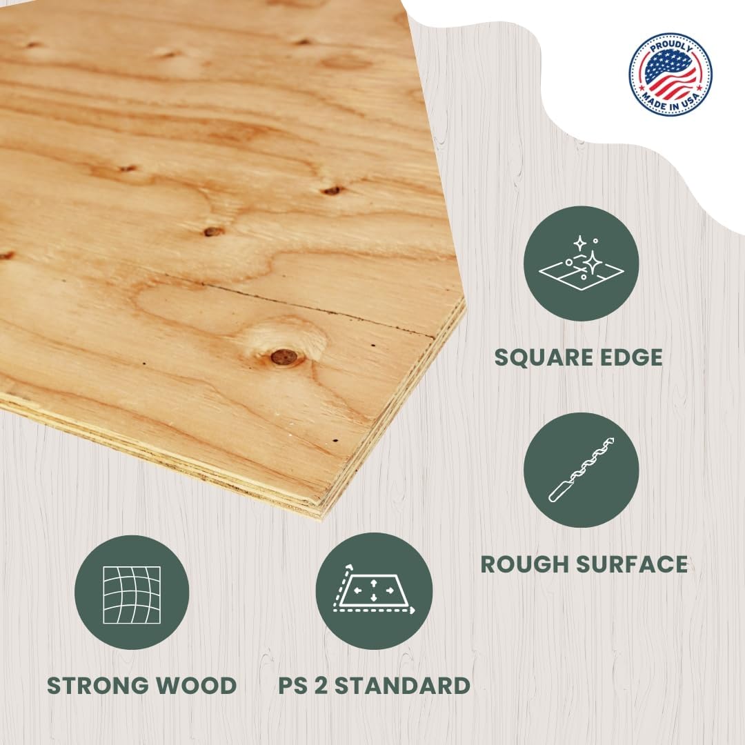 CDX Plywood Sheathing Panel - 15/32" Thick, 4 Ply, PS 2 Standards, Made in USA