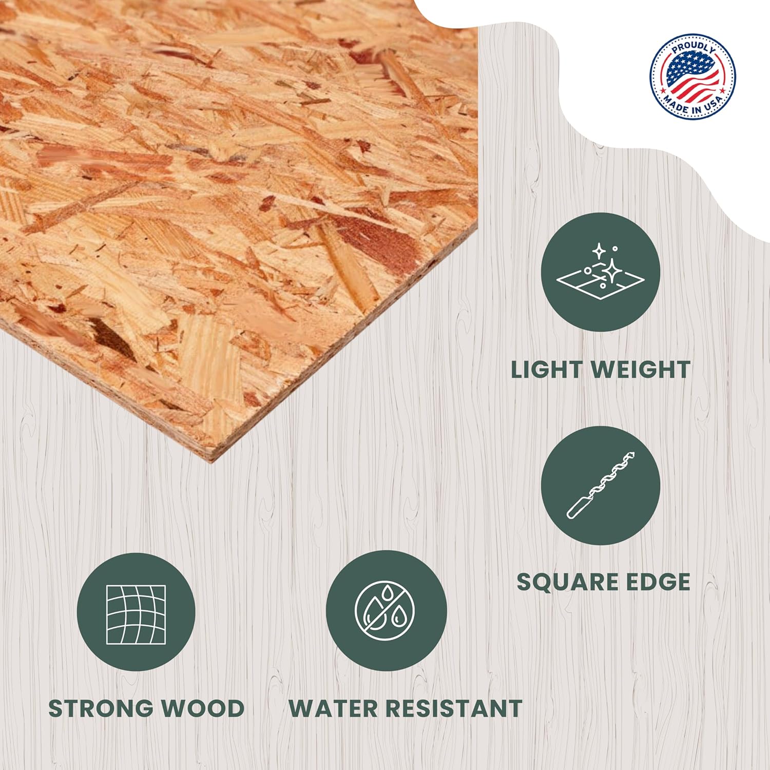 OSB Sheathing Panel - 7/16" Thick - PS 2 Standards, Made in USA
