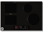 GoldHaus 30" 4-Burner Induction Cooktop, 2500W Boost, WiFi, Touch Slider, Black Kanger Glass