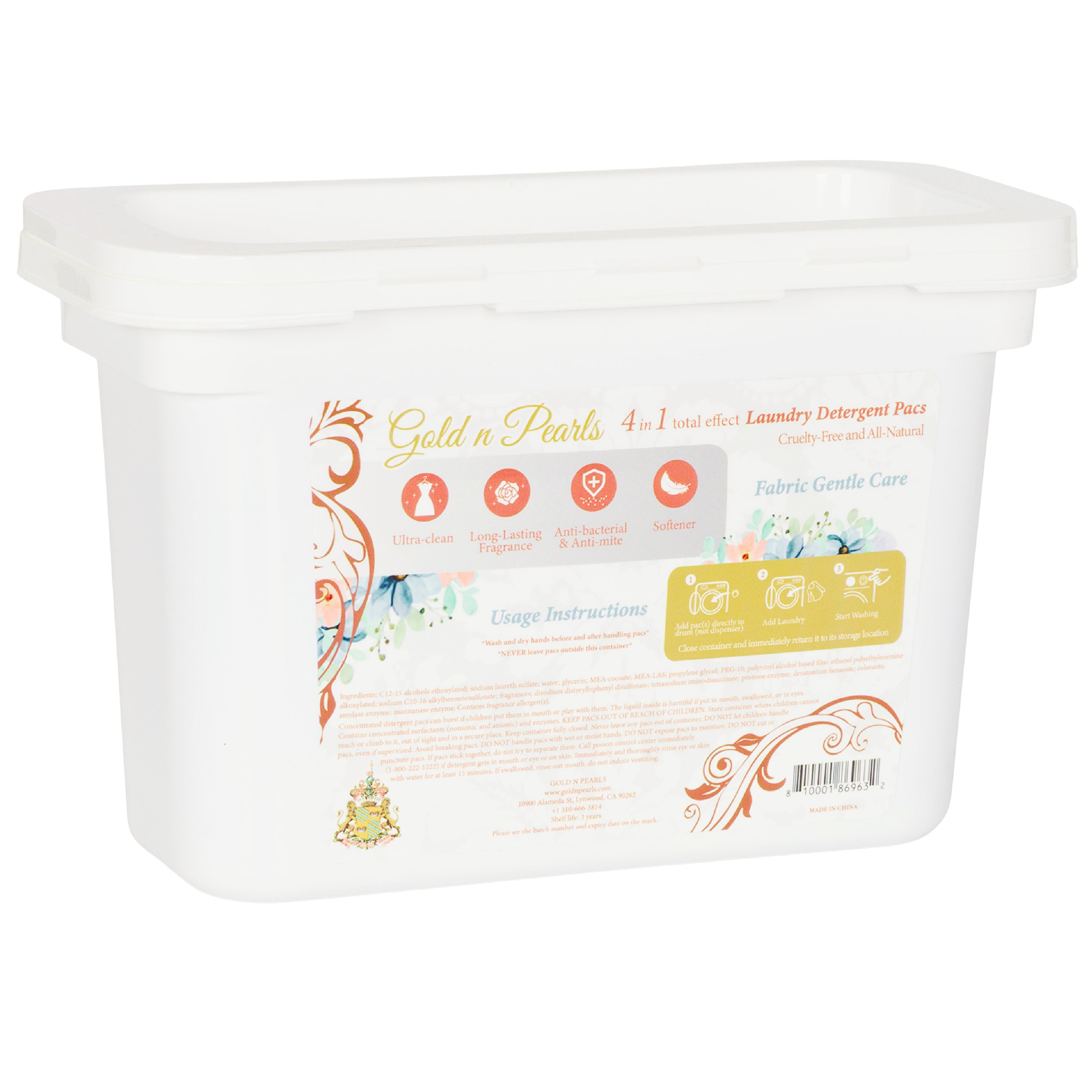 Gold n Pearls 4-in-1 Laundry Detergent Pods - Cherry Velvet (52 Pods)