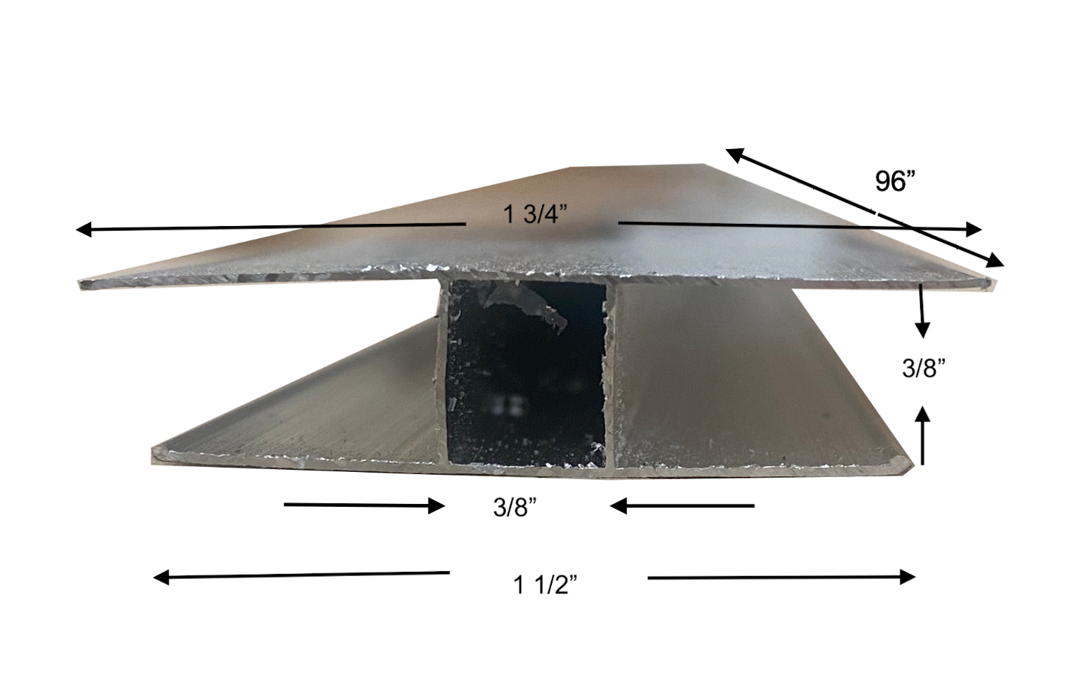 Twinwall Aluminum H Channels - 6mm x 96"